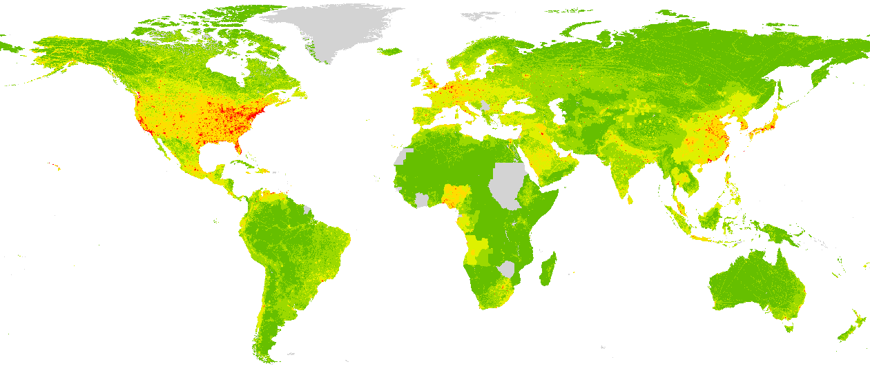 世界各国のカーボンフットプリント Spatial Footprint
